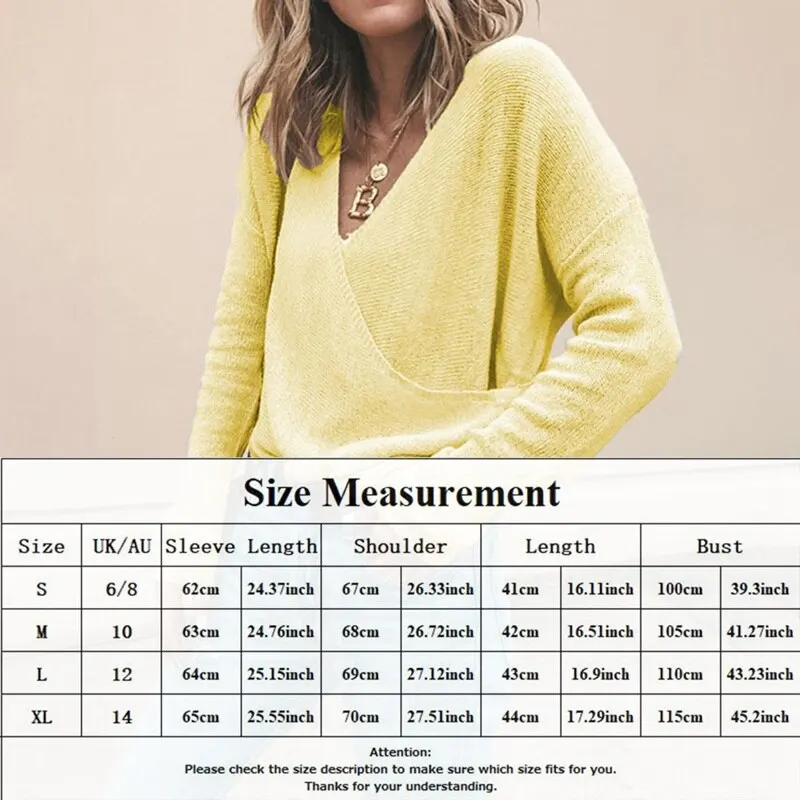 

Autumn Winter Women Cross Sweater New 2020 V-neck Solid Color Loose Elegant Female Clothes Pullovers Thin V Neck Knit Sweaters