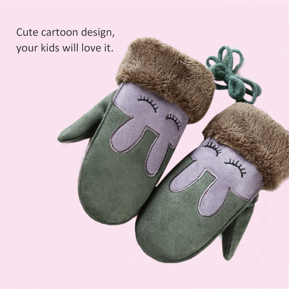 1 пара 6 цветов новые детские перчатки для девочек милые зимние теплые с рисунком