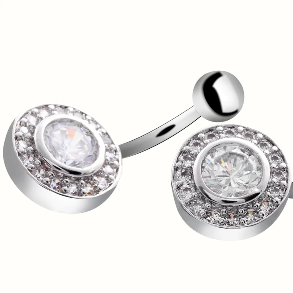 

UOTOP 1PC New Luxury Cubic Zirconia Surgical Steel Navel Belly Button Piercing Rings Women Helix Barbell Piercings Ombligo 2020