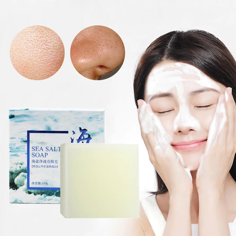 

Мыло для лица, натуральное молоко, морская соль, мыло для удаления черных точек, акне, контроль жирности, сужение пор, отбеливание, уход за ли...