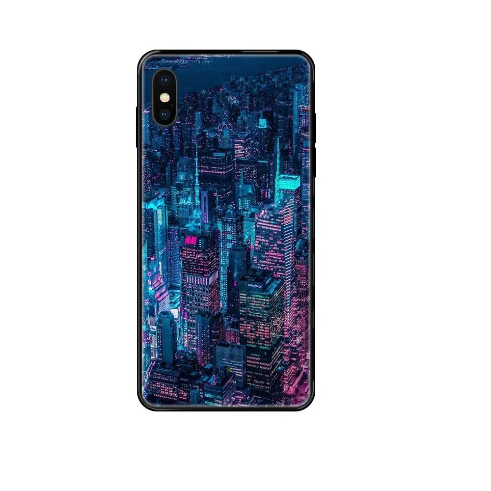 Красивый городской пейзаж ночного Нью-Йорка для телефона Samsung Galaxy Note 4 8 9 10 20 Plus Pro J6