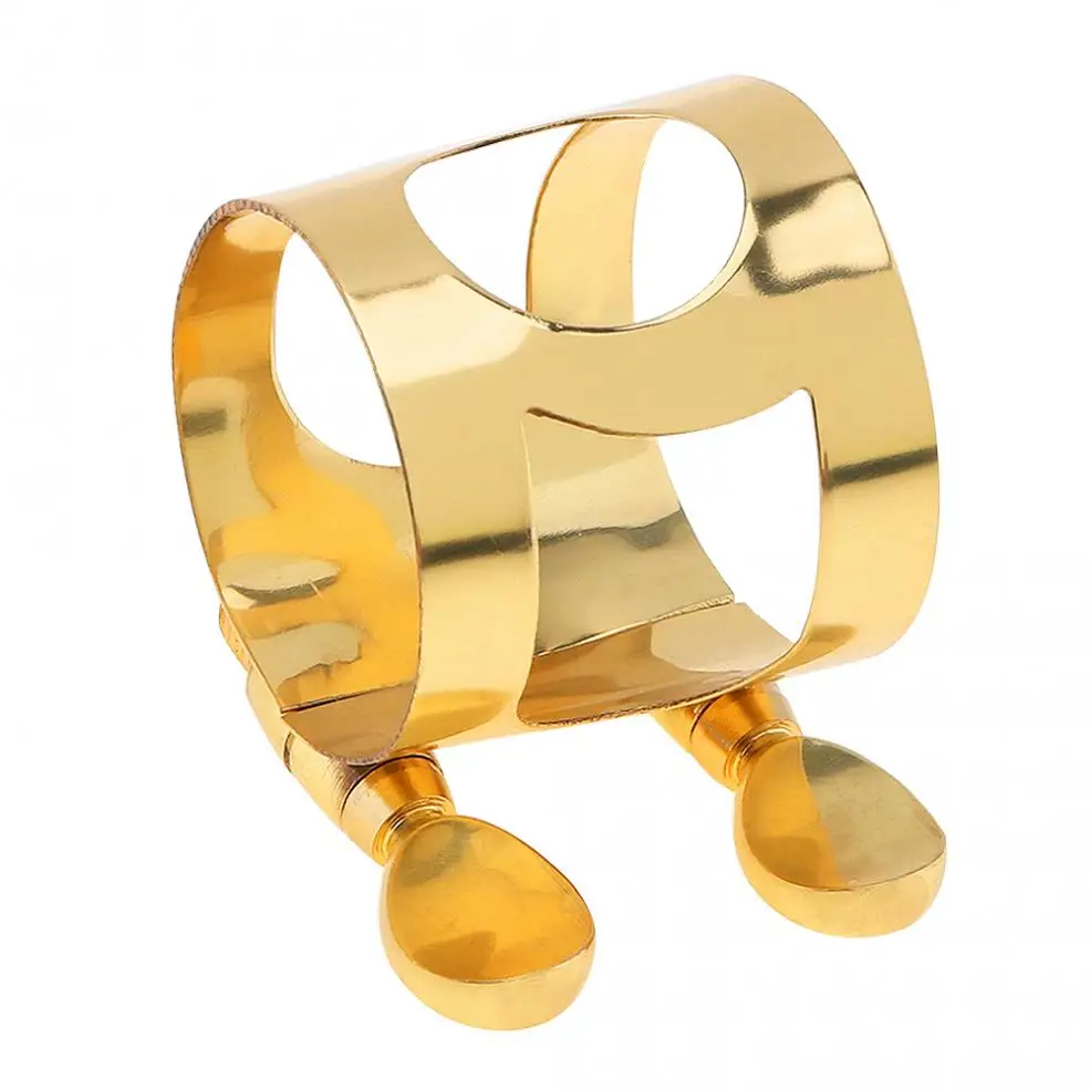 Альт-саксофон Лигатура мундштука позолоченный латунный лигатурный зажим для