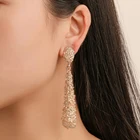 Модные золотые висячие серьги KaiMin для женщин, крупные геометрические металлические серьги, Женские Висячие серьги, современные ювелирные изделия 2021