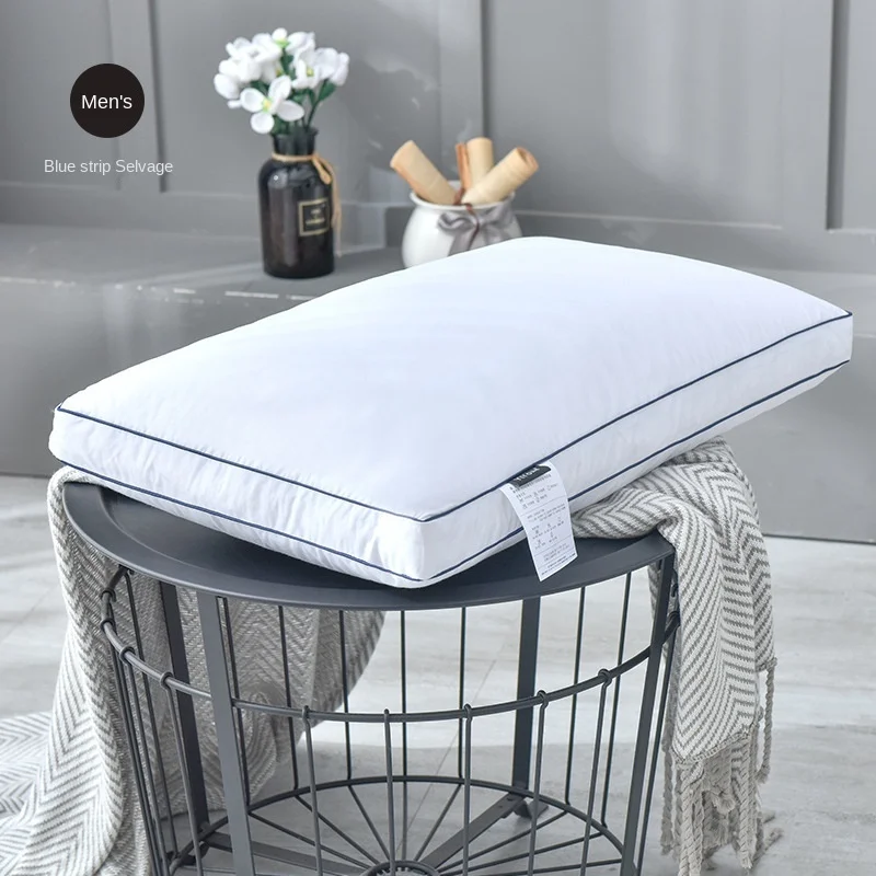 Белая гусиная перо хлопковая пуховая подушка знаменитая для отеля одинарная