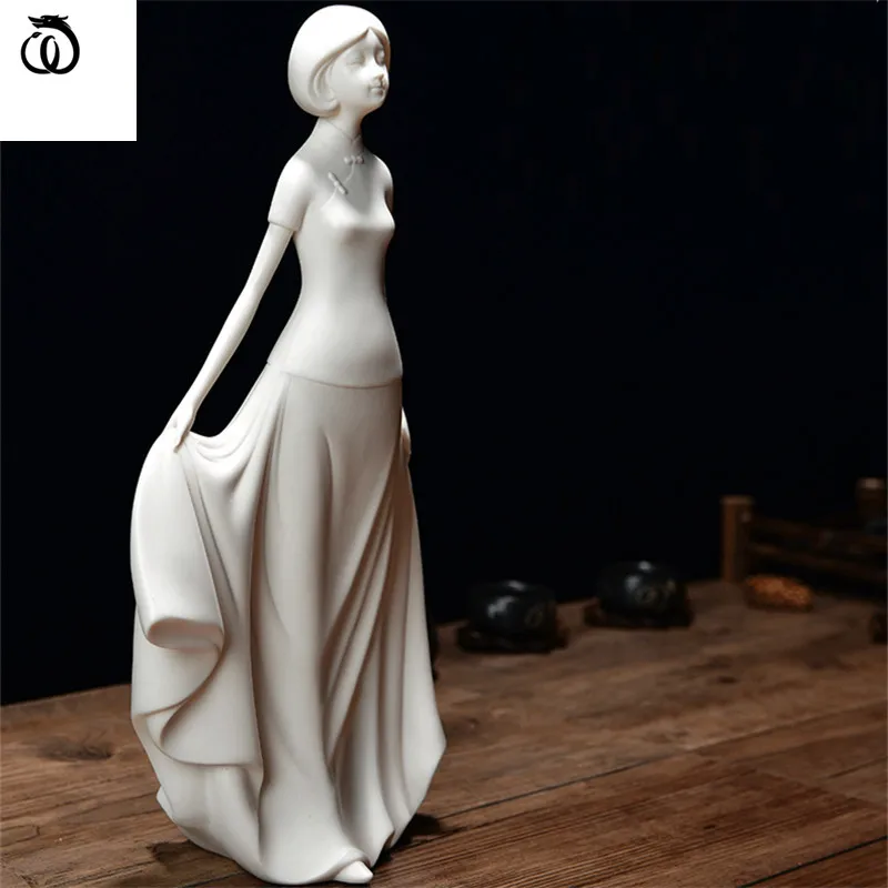 

WU CHEN LONG Ideas Republic Of China Lady Girl Art Sculpture Beautiful Women Figure Statue Ceramic Craft Home Decorations R6440