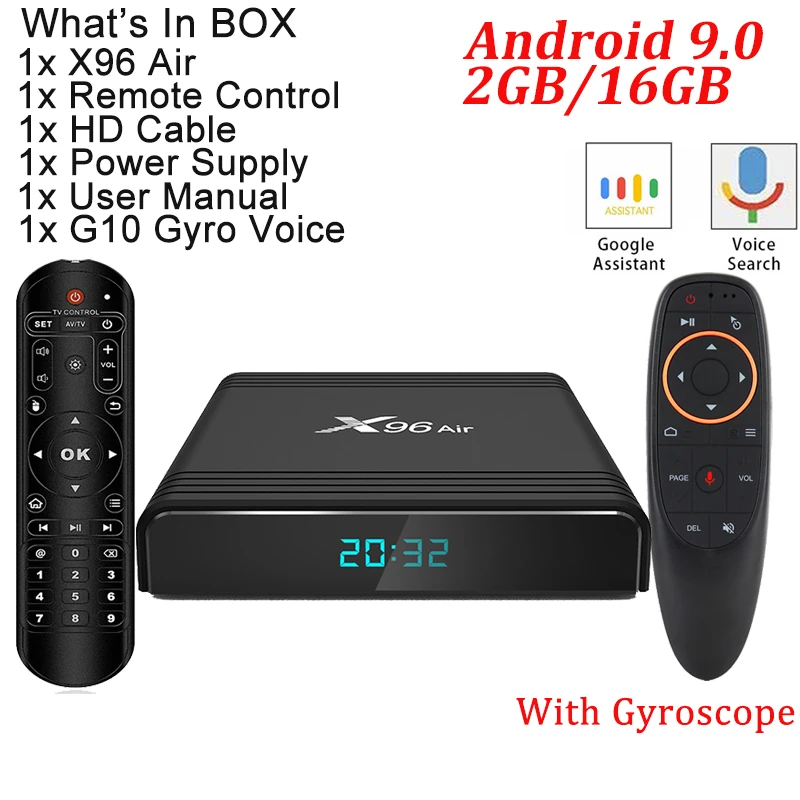 2G 16G With G10 A95X плюс ТВ Box Android 8,1 Amlogic S905 Y2 4 Гб DDR4 32 Гб Встроенная память 2,4 г/5G, Wi-Fi, USB3.0 BT4.2 Поддержка 4 K H.265 смарт-медиа-плеер андроид тв приставка - Цвет: 2G 16G With G10
