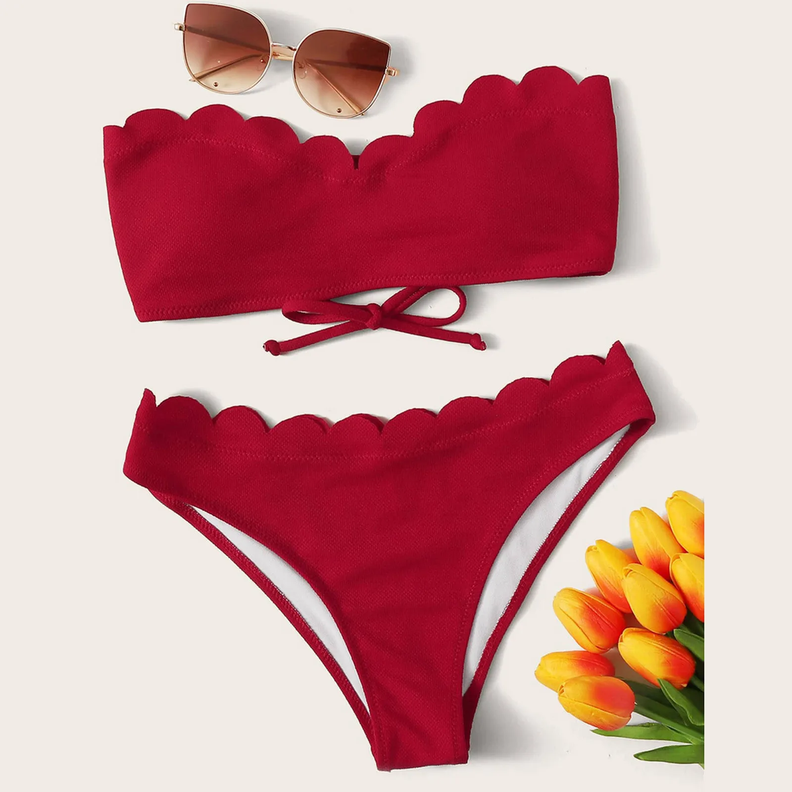 

2021 New Hot-selling Stylish Sexy Vintage Summer Lady Minimalist Print Swimsuit Bikini Купальники Женские 2021