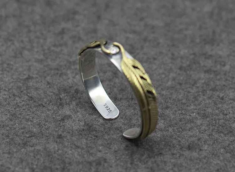 Открытый браслет из стерлингового серебра персонализированный ретро-браслет в