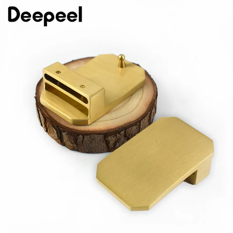 Deepeel 40 мм Чистый твердая латунная пряжка для ремня металлическая скоба крепления