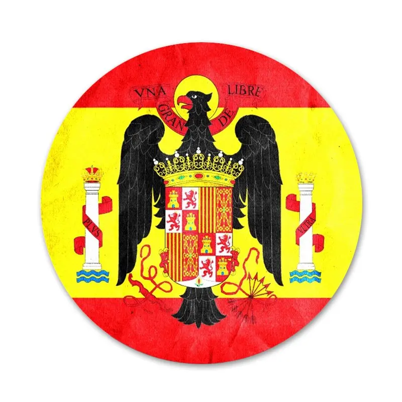 

58mm Spain Spanish flag Icons Pins Badge Decoration Brooches Metal Badges For Backpack Decoration