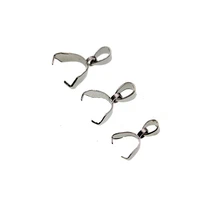 10pcs stainless steel necklace pendant clip connector pinch bail clasp pendant clasps hook supplies for jewelry findings