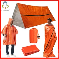 12pcs emergency sleeping bag raincoat first aid thermal waterproof for outdoor survival camping hiking camp sleeping gears zxh