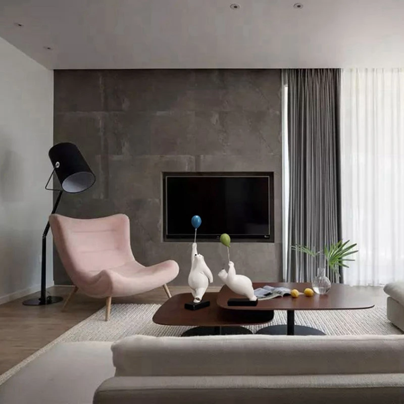 

2 Pcs Resin Flying Bear Figurines Balloon Polar Bears Statue Home Office Decoration Living Room Desktop Ornament, B & C