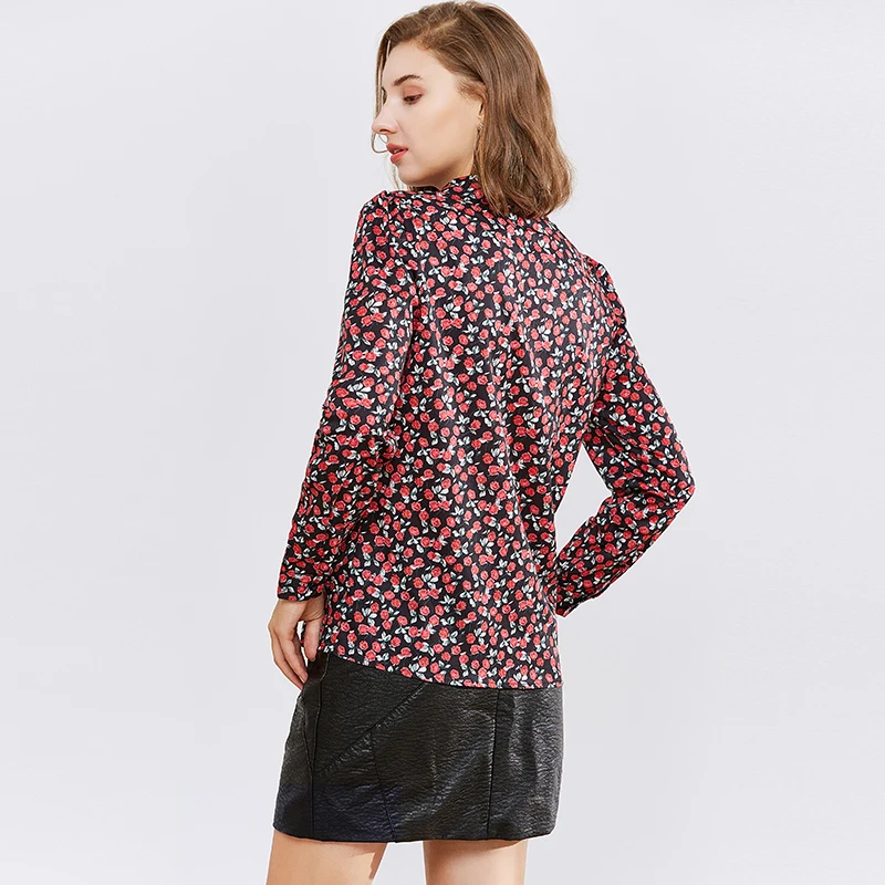 

HiloRill Ladies Blouses 2021 Casual Long Sleeve Shirt Women Floral Print Tunic Tops Turn Down Collar Blouse Camisas Mujer