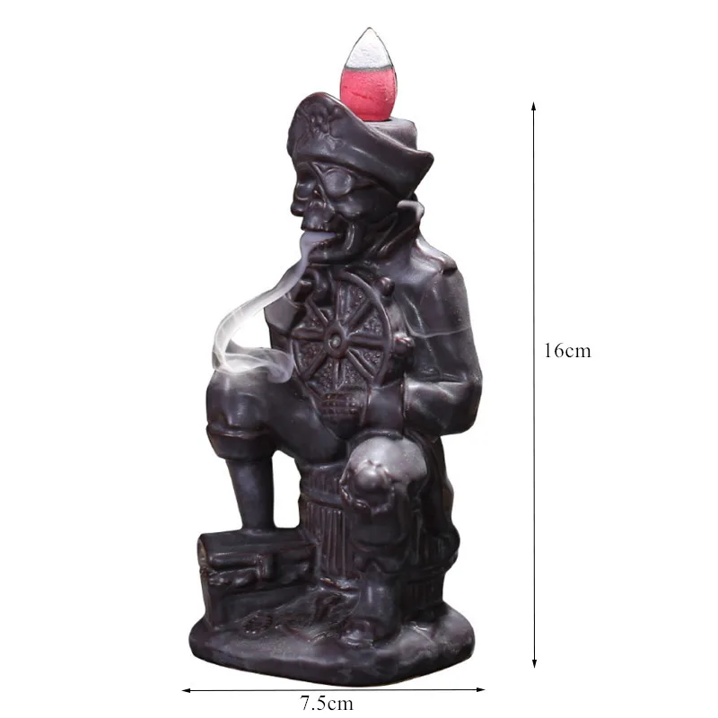 Керамическая курильница в виде черепа для мужчин креативная подставка