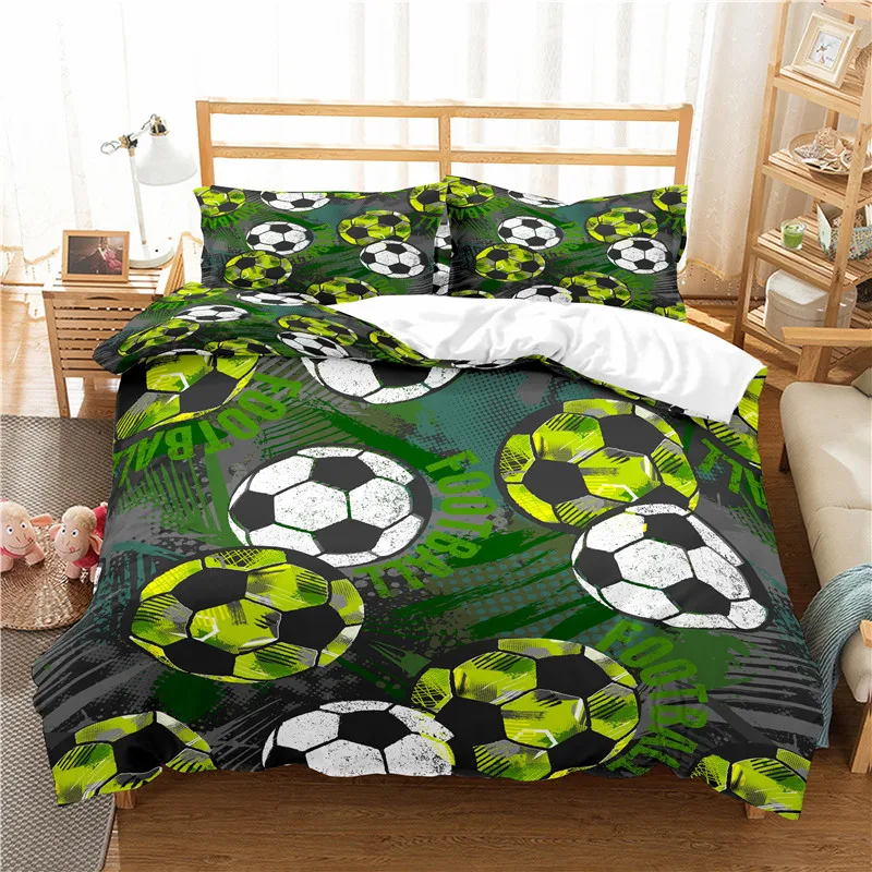

Домашняя гостиная Luxus 3D Fußball печать 2/3 шт комфортные наборы для поцелуя и свежих ног