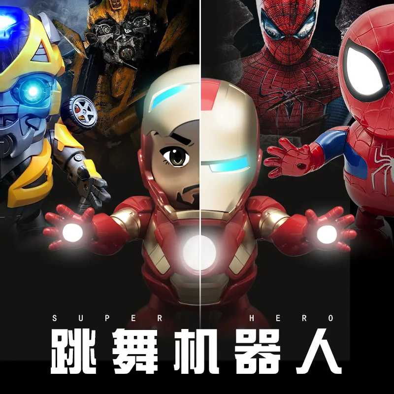 Детская светящаяся игрушка танцующий робот Disney Marvel Железный человек Человек