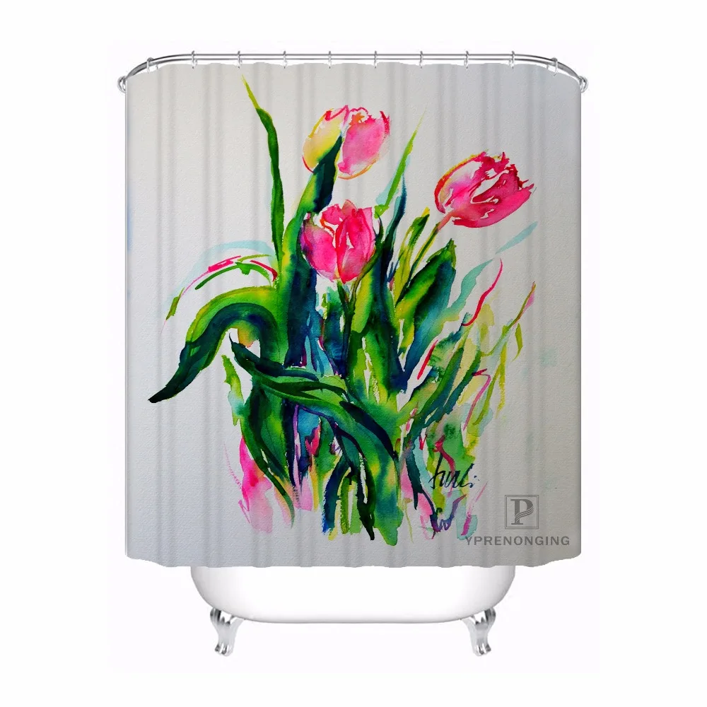 Шторка для ванной на заказ бутоны поля Красные маки цветочный Декор дома