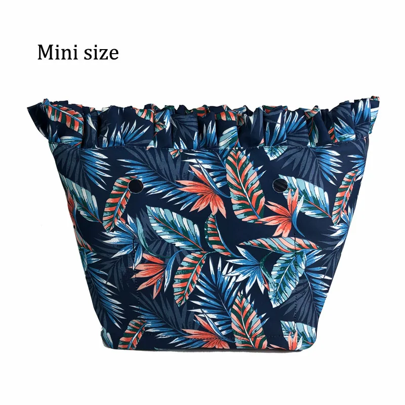 Floral Mini 16 Цветочная окантовка подкладка красочный принт внутренний карман на молнии для классического мини Obag вставка с внутренним водонепроницаемым покрытием для O сумки - Цвет: Floral Mini 16