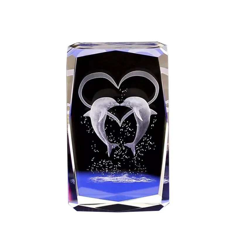 Любовь Дельфин декор с украшением в виде кристаллов 3d внутри резные любовные