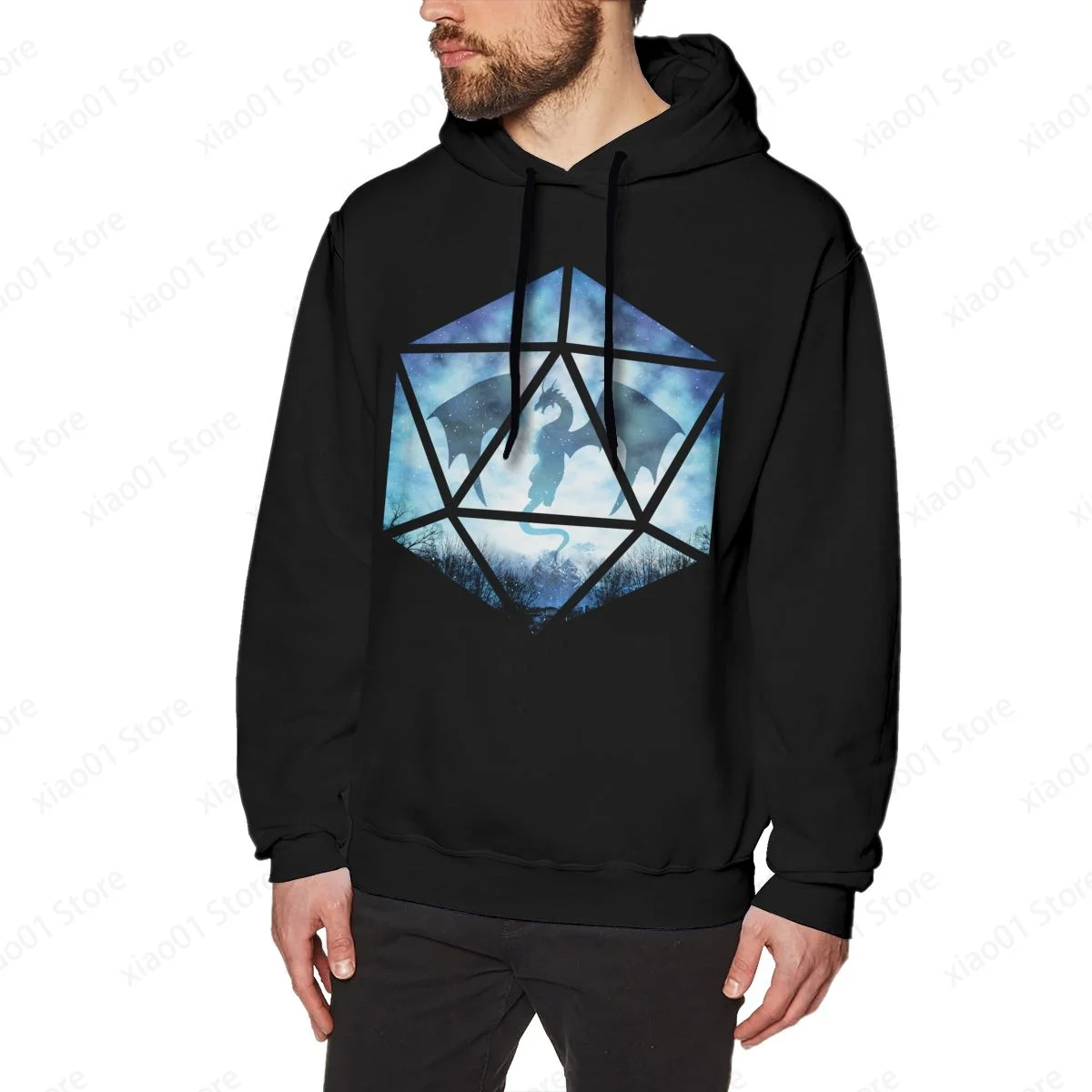 

Blue Sky Ice Dragon D20 Hoodie Sweatshirts Fashion Graphics Harajuku Streetwear Hoodies