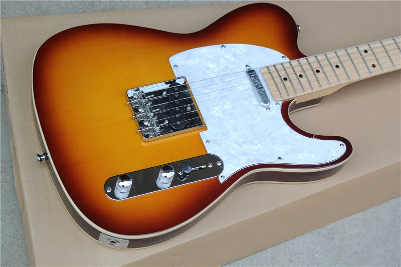 

Китайская гитарная фабрика, корпус белого цвета, 6 струн светильник-коричневая электрическая гитара с хромированным креплением, бесплатная...