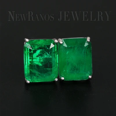 emerald-white plated Newranos pedra, серьги-гвоздики с искусственным камнем, вечерние серьги с кристаллами, модные ювелирные изделия для женщин, аксессуары, EGY017 - Окраска металла: emerald-white plated