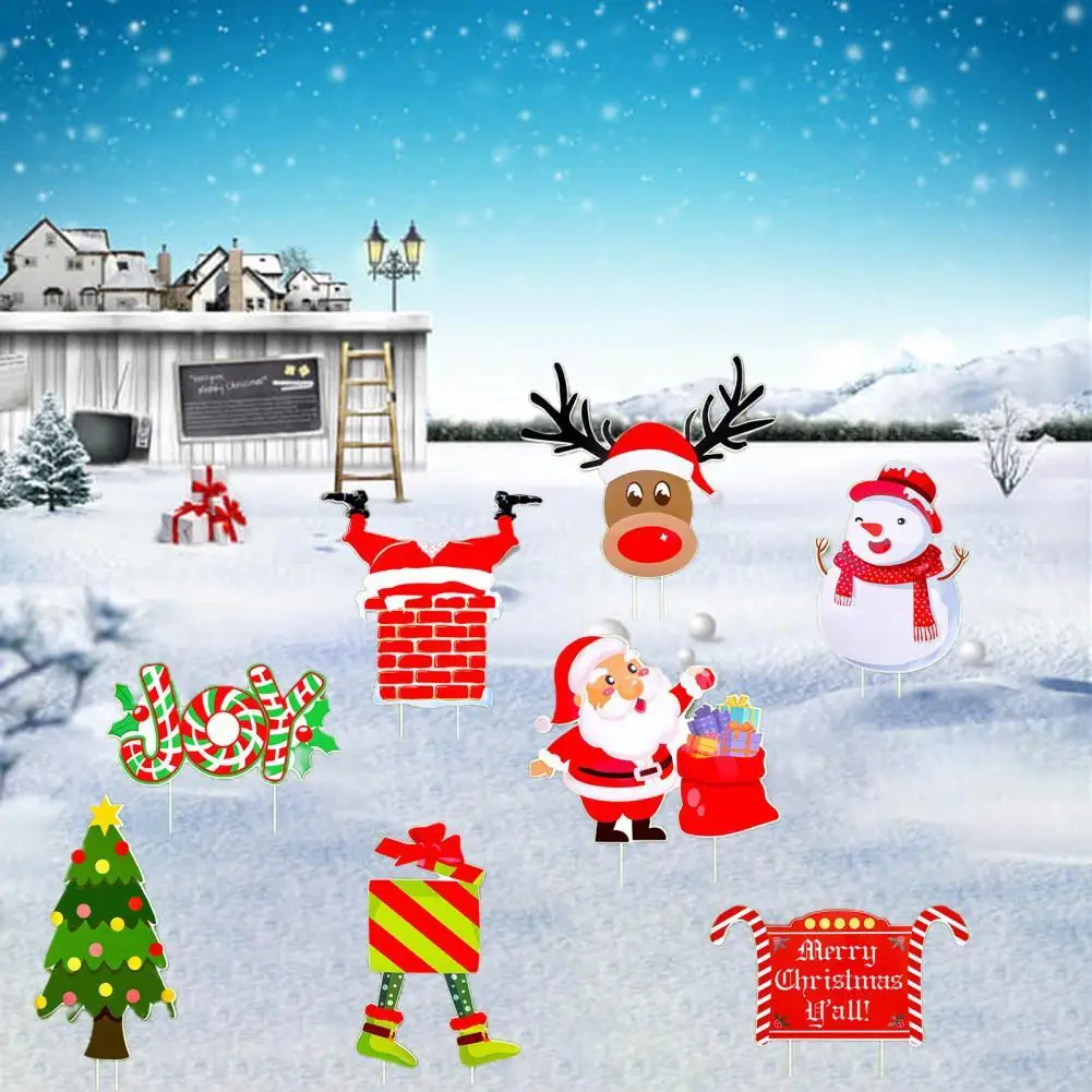 

Portable Attractive Xmas SnowmanYard Sign Eco-Friendly Yard Sign Cute for Garden