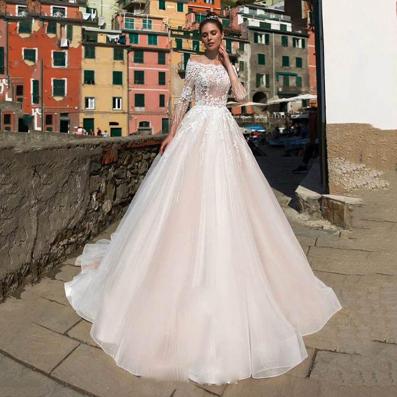 

MNGRL New Simple Wedding Dress Backless Sleeveless Design Chiffon Lace Bride Dresses Princess Dress Plus Size Tailor-made