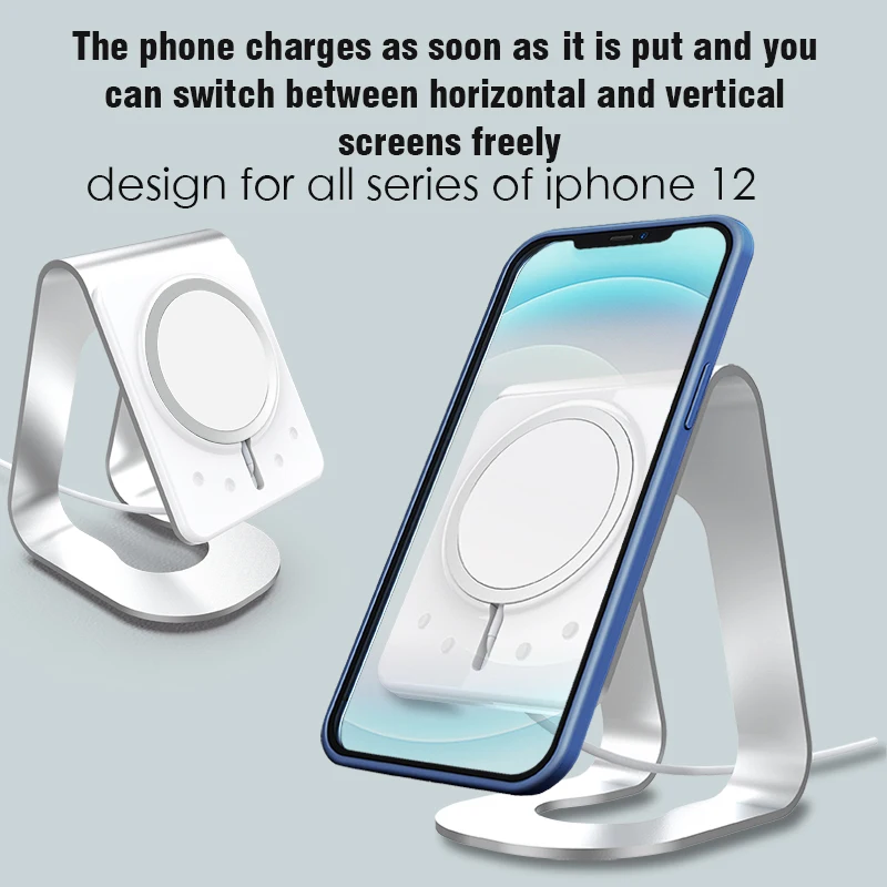 wireless charger stand desktop phone holder stand for magnetic charger base desk stand for samsung huawei xiaomi iphone12 11 pro free global shipping