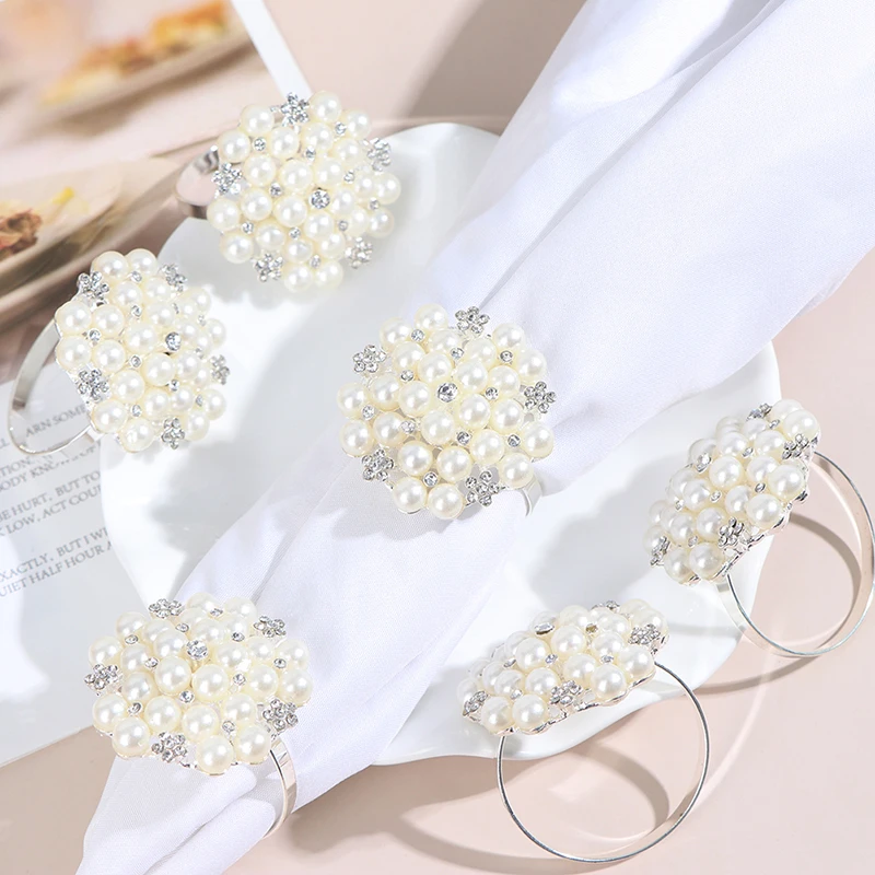 

6pc Deluxe Napkin Ring Hotel Wedding Supplies Napkin Ring Gold Plated Diamond Wedding Tabletop Decorations Napkin Ring