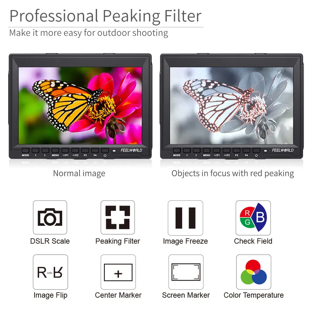 Камера FEELWORLD FW759 7 дюймовый IPS HD DSLR монитор 4K HDMI 1280x800 ЖК дисплей видео помощник для