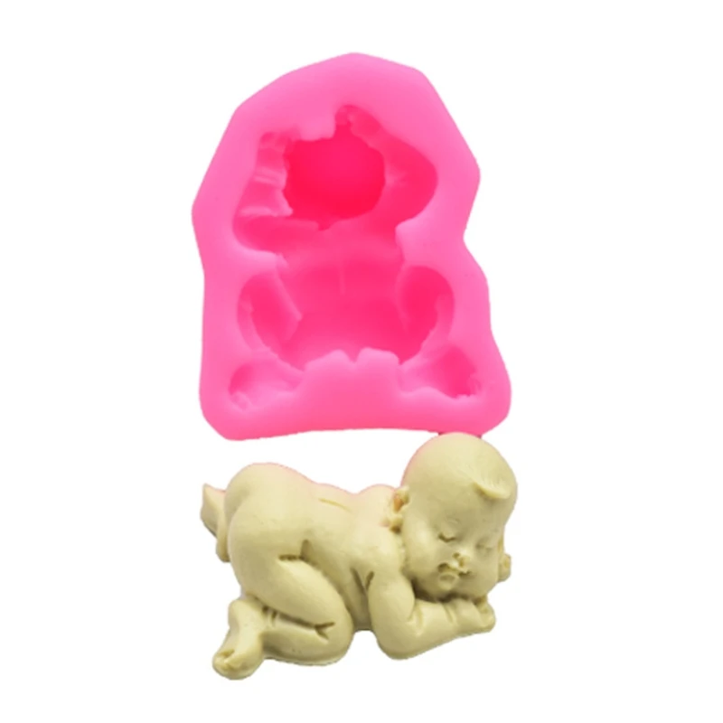 

3D Cute Newborn Sleeping Baby Silicone Molds for Fondant Chocolate Candy Soap Cr 69HF
