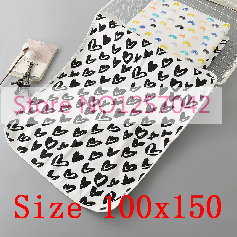 Love100x150 9 Размер, пеленальный коврик для ребенка, пеленальный коврик для ребенка, многоразовые детские тканевые подгузники, моющиеся подгузники Fralda, водонепроницаемые - Цвет: Love100x150