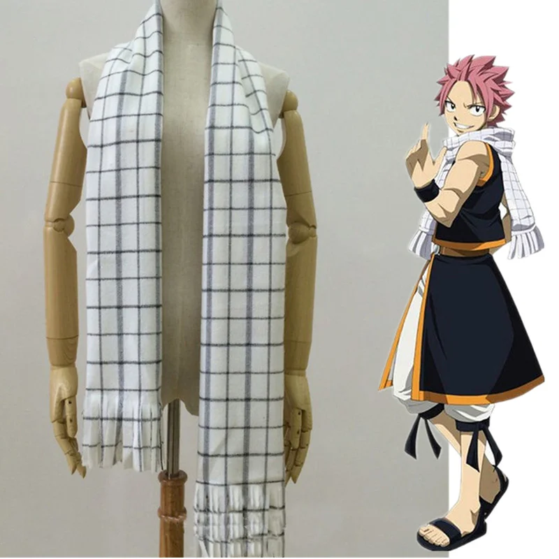 Anime Scarf Fairy Tail Role Natsu Dragneel Cosplay Costume Scarves Neckerchief Warm