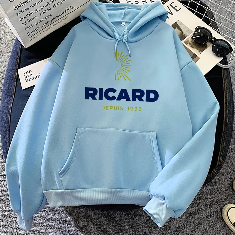 Autumn Winter RICARD Green Hoodie Clothes Women Sweetshirts Aesthetic Harajuku Pullovers Long Sleeve Top Warm Vintage Jacket