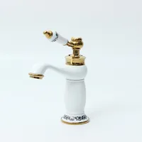 European Style Classic Faucet Bathroom Sink Faucets Brass Sink Mixer Tap Hotel BlacK Faucet Basin Sink Taps White Water Tap