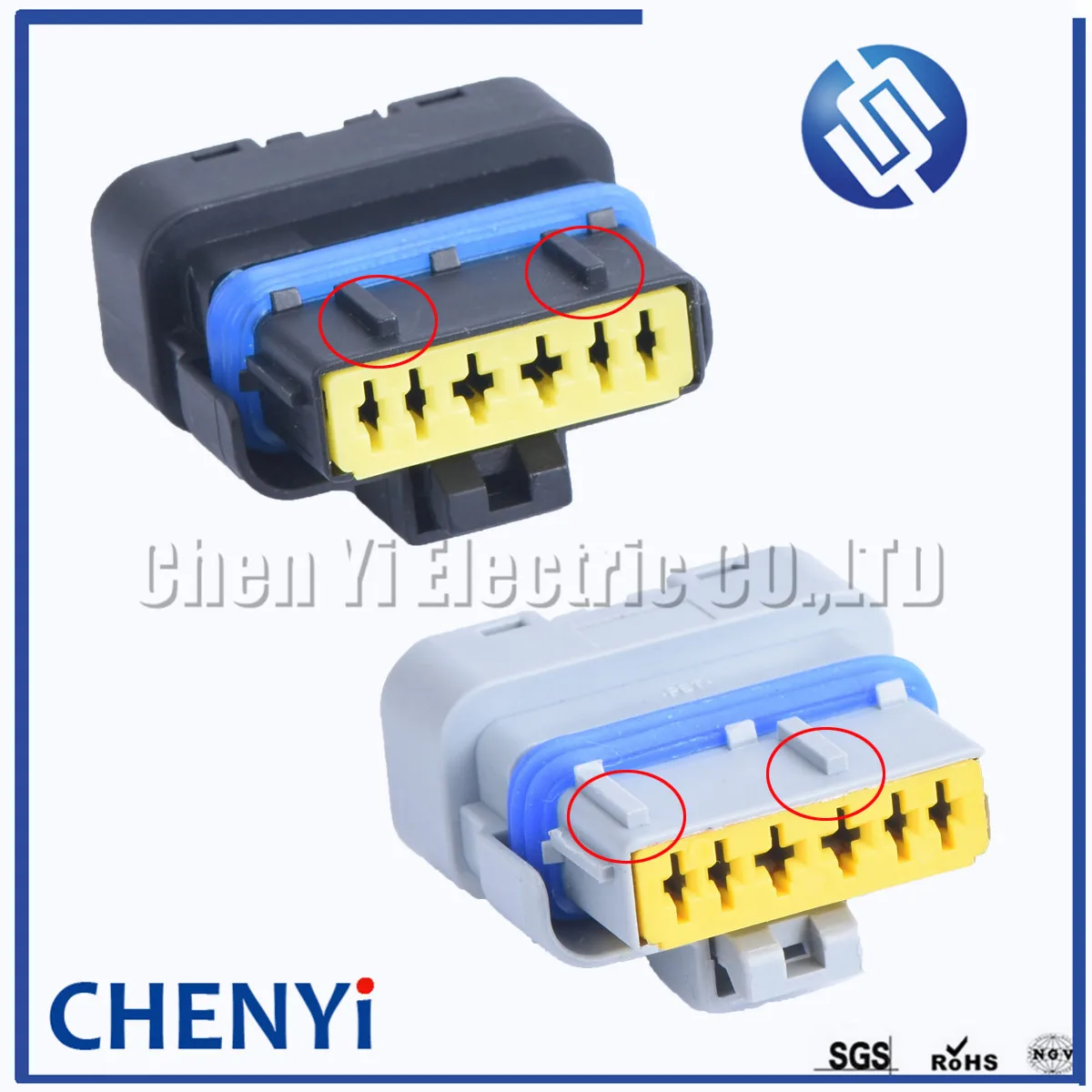 2 комплекта FCI 6 контактный гнездовой серый/черный педаль акселератора