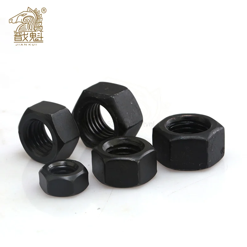 Hexagon Hex Nuts M2 M2.5 M3 M4 M5 M6 M8 M10 M12 M14 M16 M18 M20 M22 M24 M27 M30 M36 black oxide carbon steel metric hex nuts