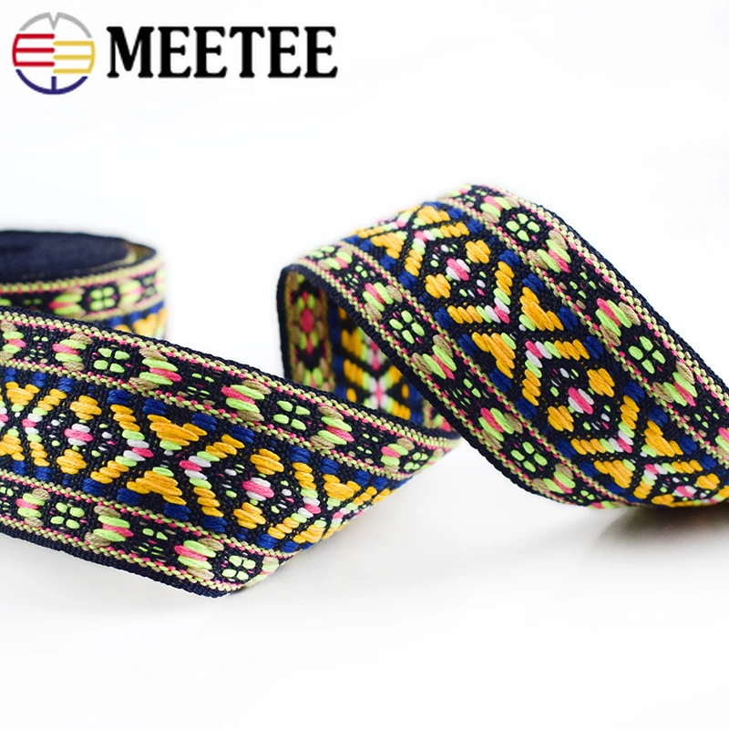 Полиэстеровые жаккардовые ленты 8 метров 25 мм этнические кружевные для сумок