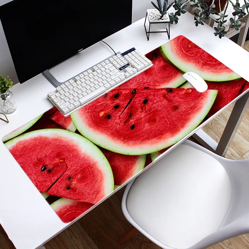 

Sell Well Large Size Gaming Mouse Pad Fruits And Foods Pattern Desk Mat Locking Edge For CS GO LOL Dota 400x900 / 800x300mm