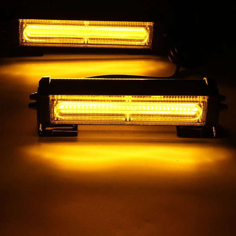 Nlpearl Водонепроницаемый светодиодный COB DRL Габаритные огни полицейские машины Светодиодный проблесковый маячок желтый светодиодный стробоскоп Аварийные огни стоп-сигнала 12V