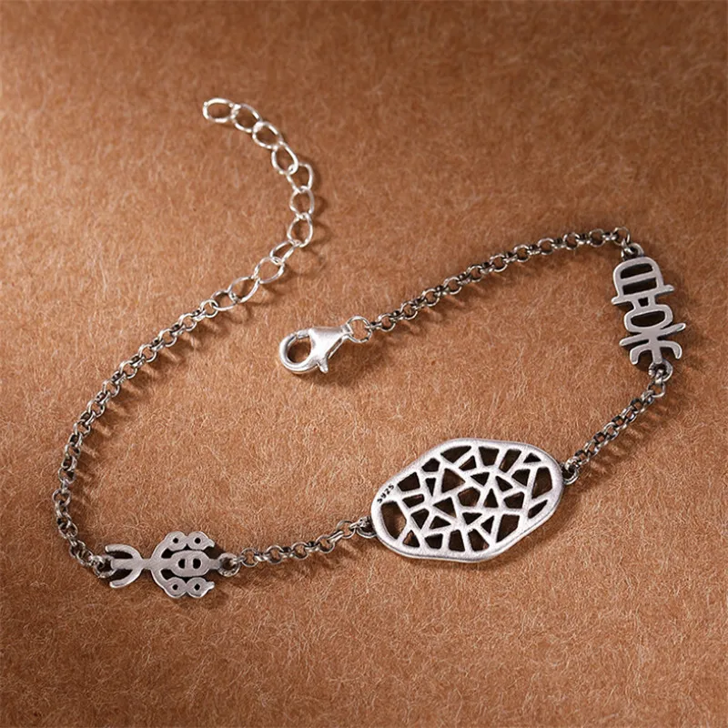 Женские браслеты с полым окошком Настоящее серебро 925 пробы тайское китайские