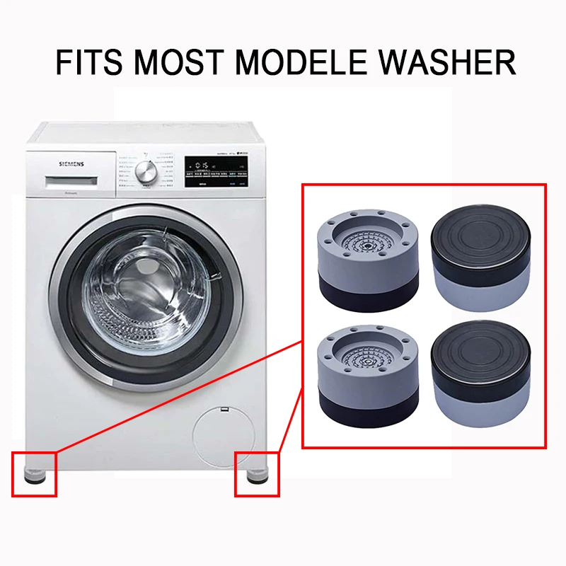 

4pcs Washing Machine Feet Pad Shockproof Pad Universal Washing Machine Dryer Anti-Roll Noise Reduction Fixed Non-Slip Foot Pad