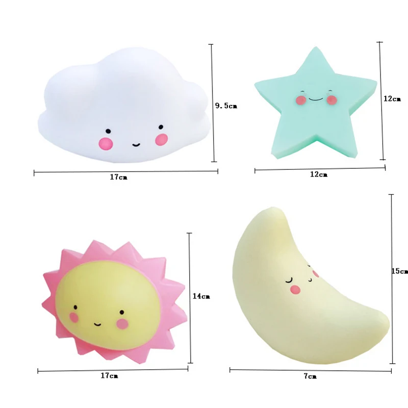 INS LED Sun Moon Stars Ночной светильник лампа для спальни ночной Светильник s Of Toys детской