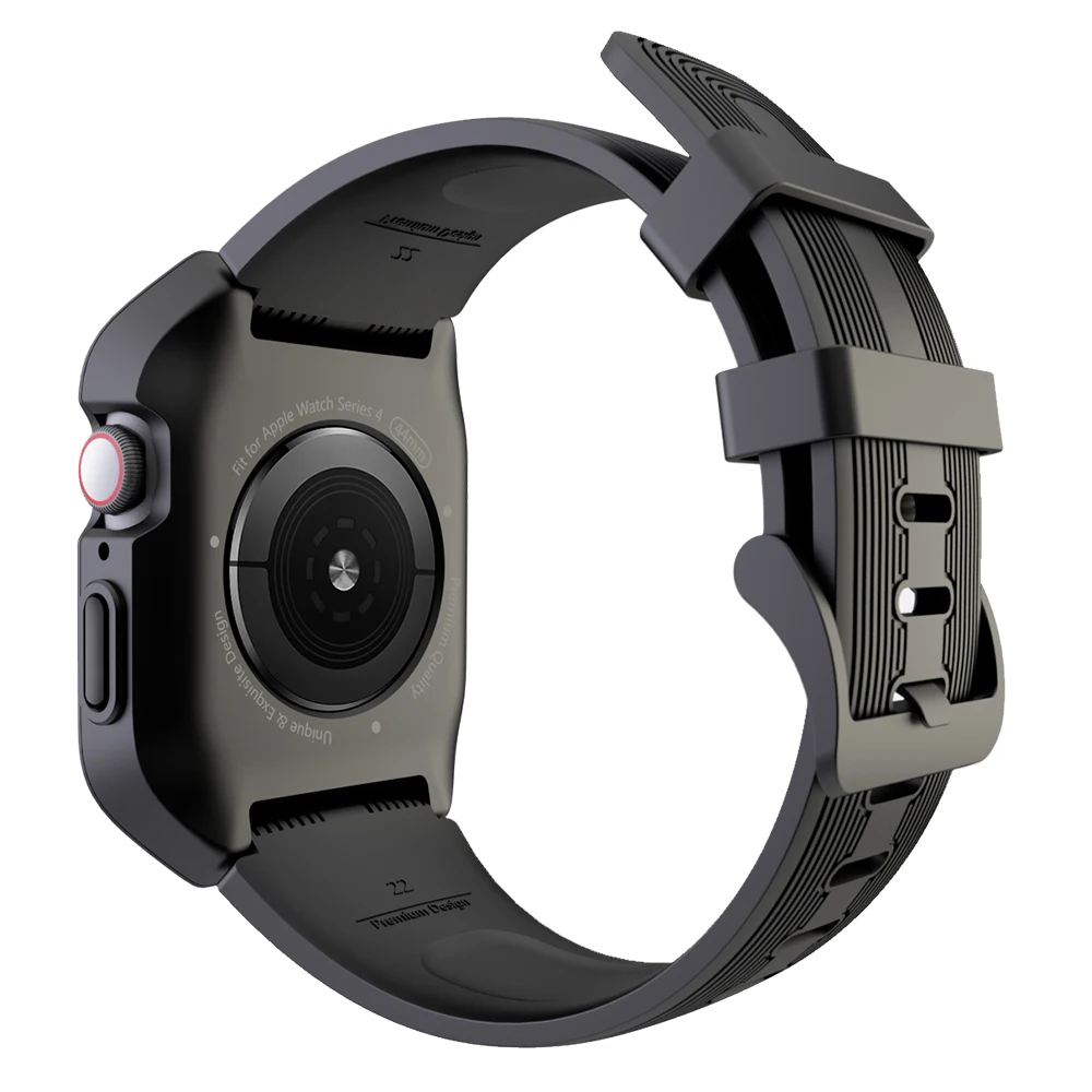 Защитный чехол с ремешком для Apple Watch series 4 5 44 мм полная Рамка протектор экрана для IWatch дышащий браслет аксессуары