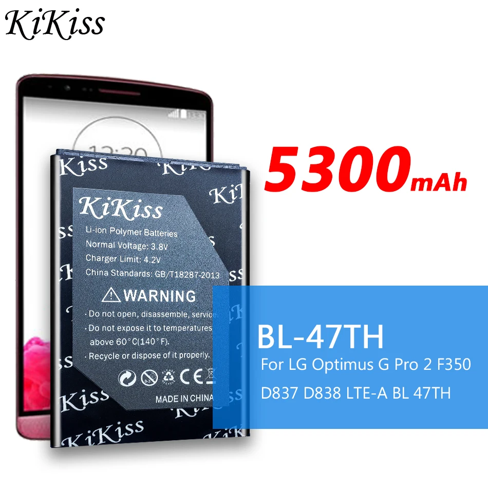 KiKiss 5300 мАч телефон аккумуляторная батарея BL-47TH для LG Optimus G Pro 2 F350 D837 D838 LTE-A BL 47TH