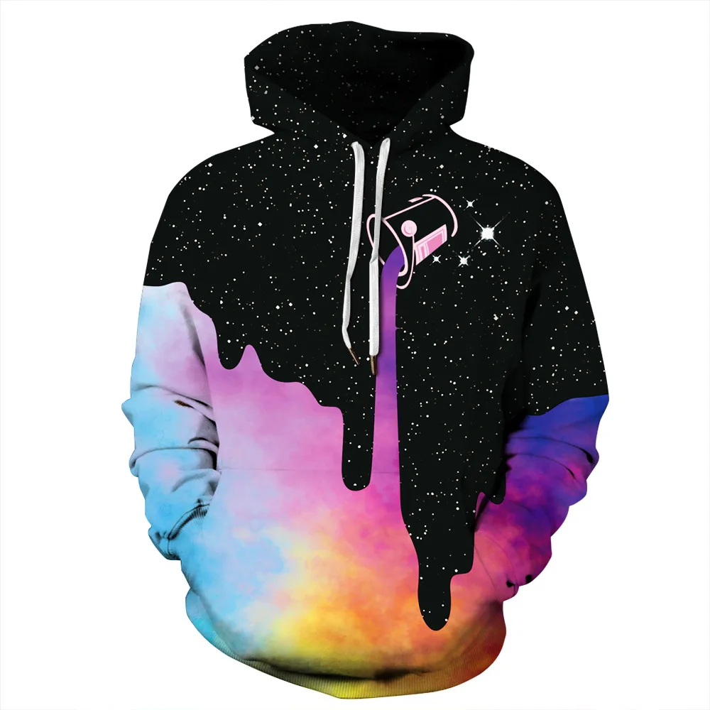 

Father Son Vetement Famille Assorti Polyester 3D Sublimated Printed Hoodie with Starry Sky Pattern Boys Kids Streetwear