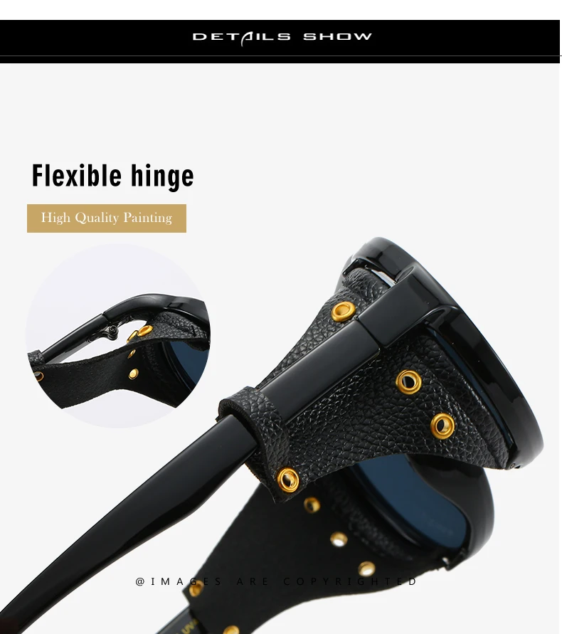 Солнцезащитные очки в стиле ретро из искусственной кожи с заклепками в стиле панк, Мужские Винтажные Солнцезащитные очки в стиле стимпанк, женские солнцезащитные очки UV400