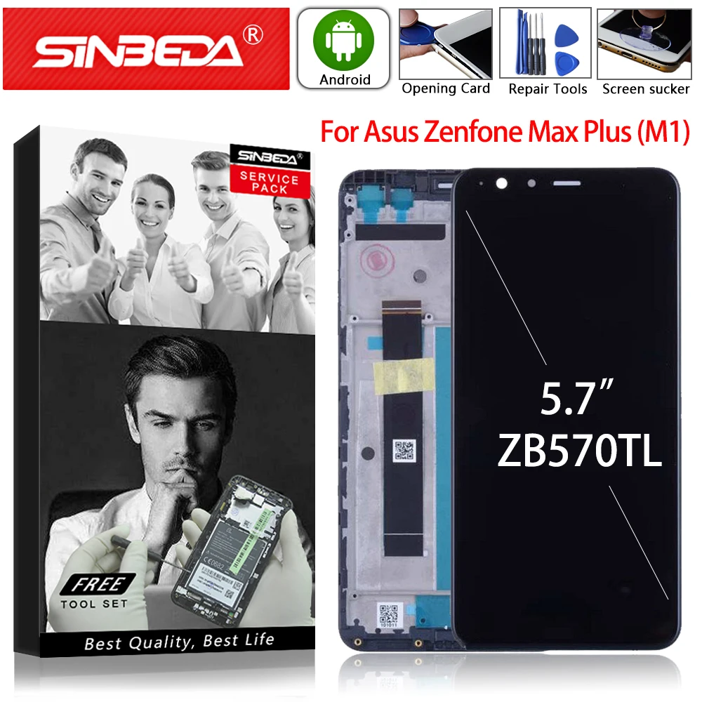 ЖК дисплей 5 7 &quotдля ASUS ZenFone Max Plus M1 ZB570TL X018D X018DC сенсорный экран с дигитайзером и